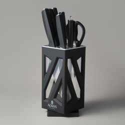 НАБОР НОЖЕЙ AGNESS НЖС НА ПЛАСТИКОВОЙ ВРАЩАЮЩЕЙСЯ ПОДСТАВКЕ 8 ПР.