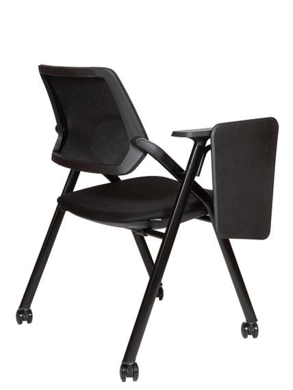 Стул Норден / Стэп М+Р / Step M+R / черный пластик / черная сетка / черная ткань/ пюпитр/ролики