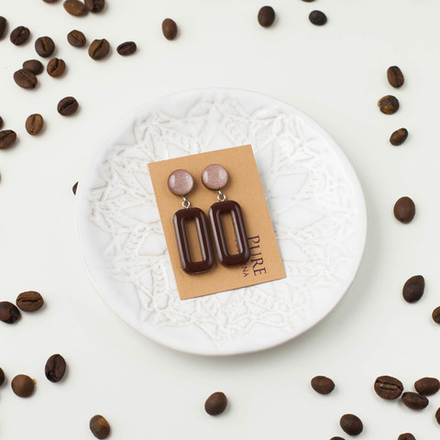 Серьги - Нолики Симметрия - Кофе и Шоколад