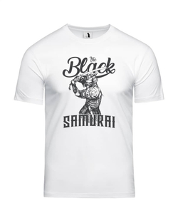 Футболка с самураем The black samurai классическая прямая белая