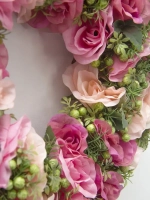 Венок цветочный для украшения интерьера 40 см