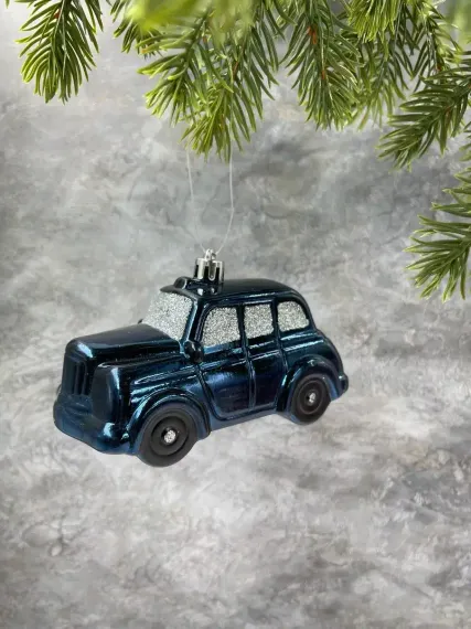 Елочное украшение Ретро авто синий, пластик, 12 см., 1 шт., Christmas DeLuxe (87773)