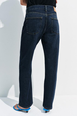 ZARA ДЖИНСЫ ПРЯМОГО КРОЯ С НИЗКОЙ ПОСАДКОЙ — ZW COLLECTION, СИНИЙ
