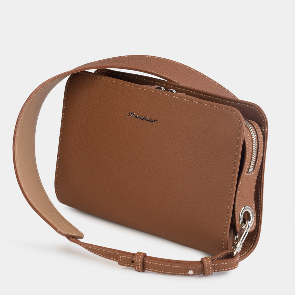 Женская кожаная сумка-трансформер Emilie коричневого цвета