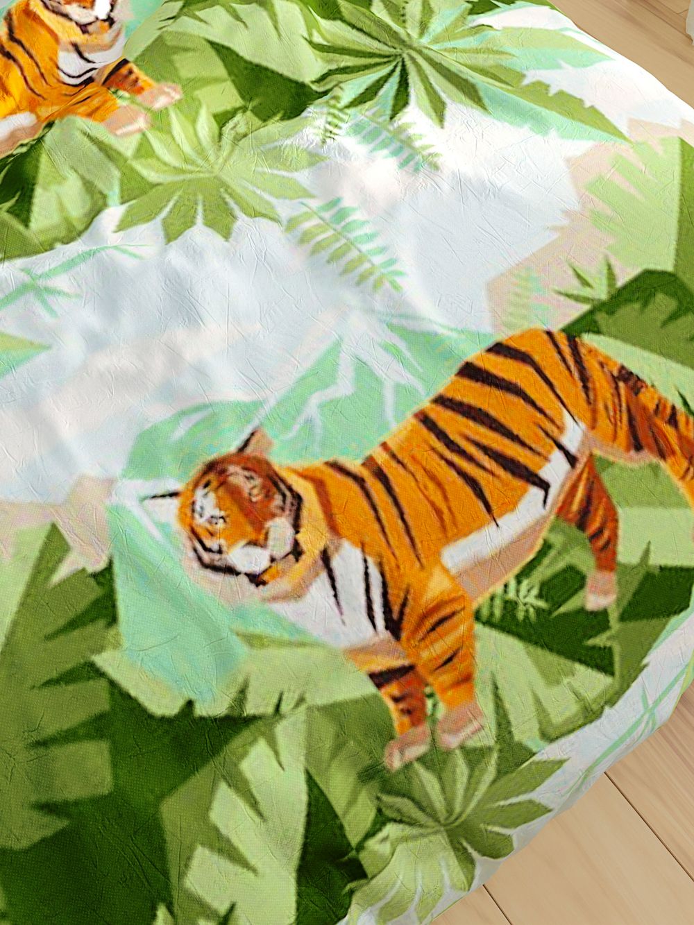 Постельное белье Сказка "Год тигра" семейное Наволочка 50х70 см 2 шт Простынь 240х215 см Пододеяльник 145х215 см(2шт) , перкаль