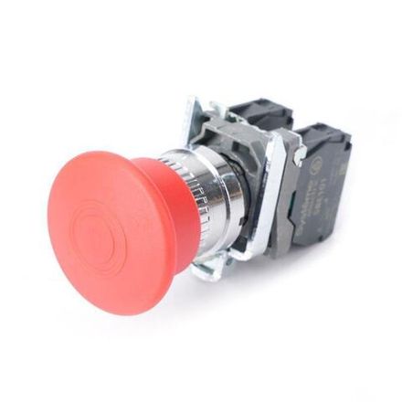 Кнопка аварийного останова SB4 в сборе 22мм 40мм тяни-толкай металл 1НО+1НЗ SE SB4BT845