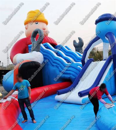 Надувной наземный аквапарк «Поймай осьминога» 25*15*8 м