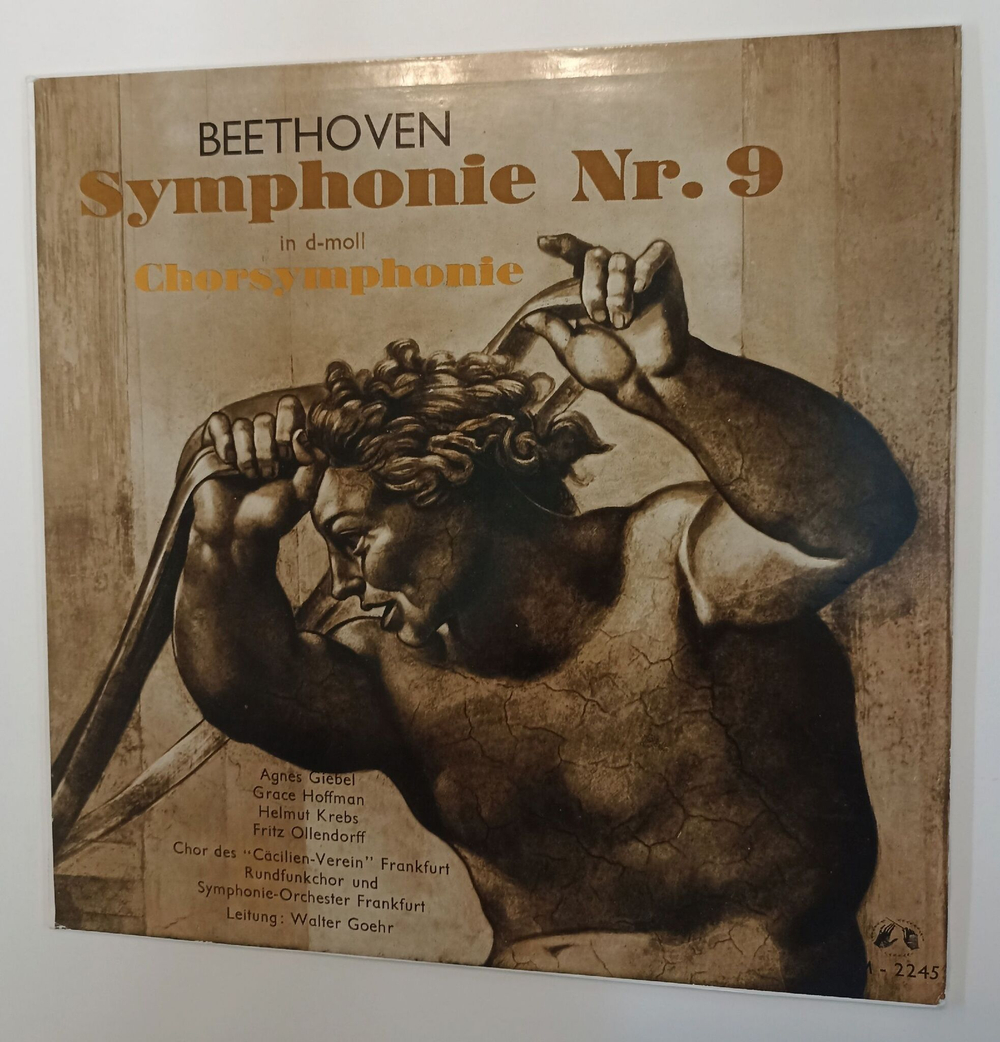 Винтажная виниловая пластинка LP Beethoven Бетховен Симфония № 9 Chor Des Cacilien Verein Frankfurt Rundfunkchor Und Symphonie Orchester Symphonie Nr. 9 In D moll Chorsymphonie (Germany 1969)