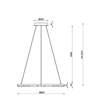 Подвесная люстра 48W 4000K 4321-8P серый Celler Favourite