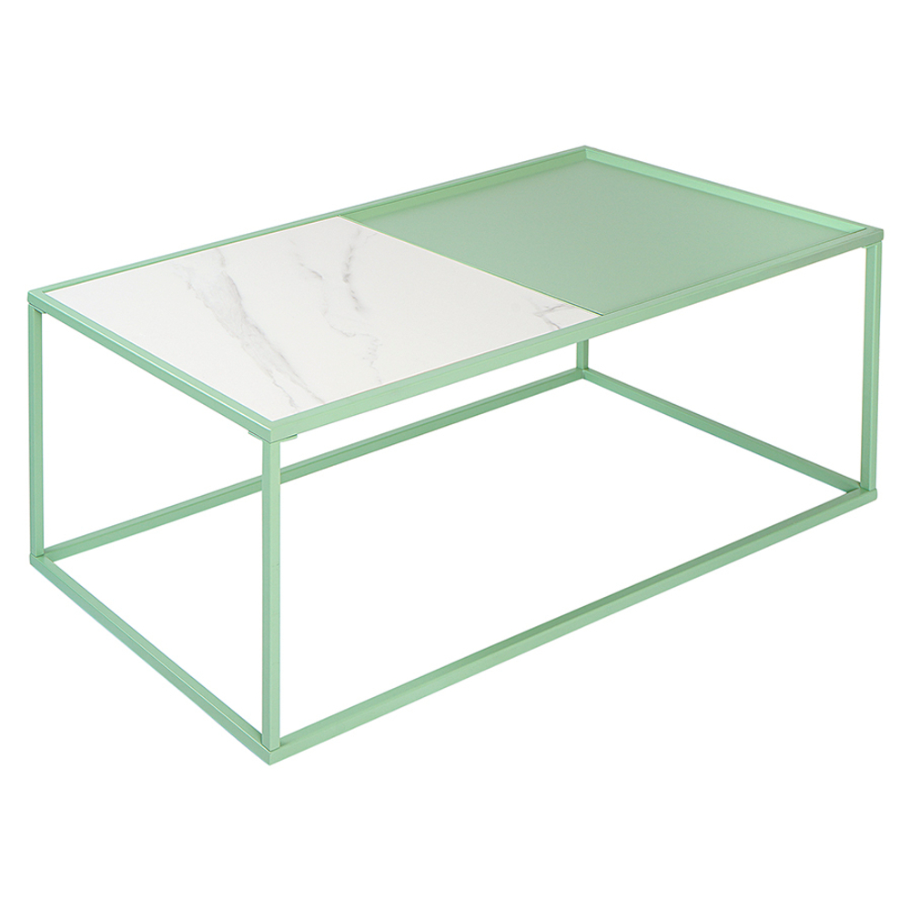 Столик журнальный mayen, 110х50х37 см, белый/зеленый