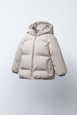 ZARA КУРТКА С НАШИВКОЙ WATER REPELLENT, ЦВЕТ ЛЬДА