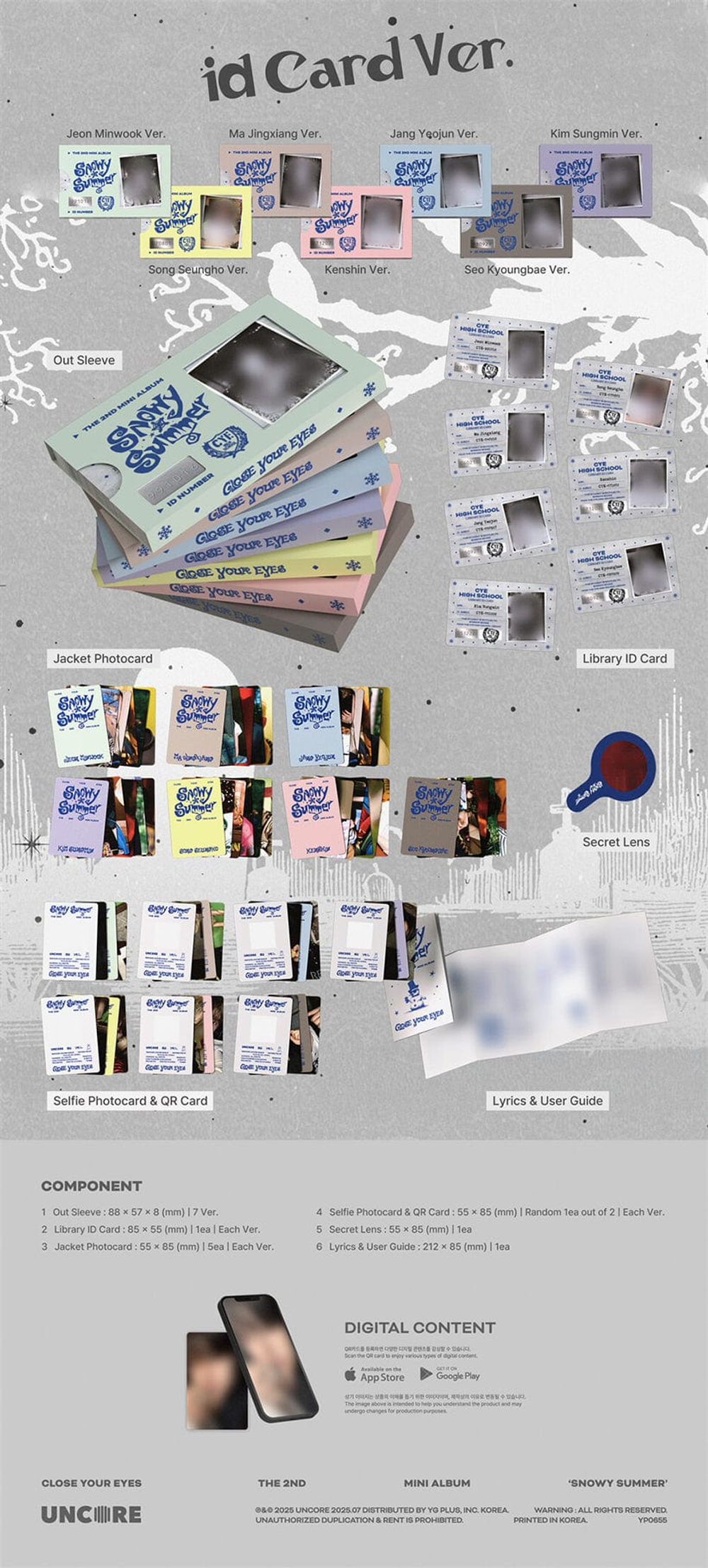 CLOSE YOUR EYES - Snowy Summer (ID Card Ver.) (POCAALBUM)