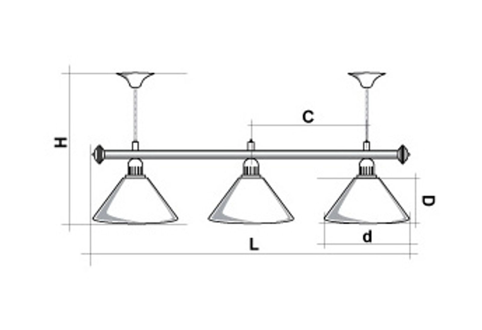 Лампа STARTBILLIARDS 3 пл. (плафоны золотые,штанга золотая,фурнитура золото) фото №31