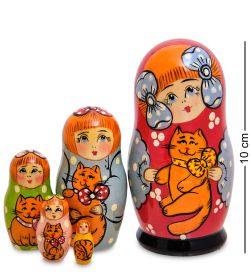 Народные промыслы МР-20/52 Матрешка 5м «Манюта с котом» мал. СП