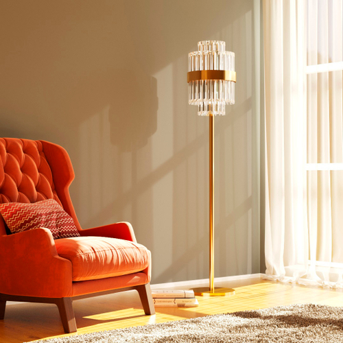 Торшер Cloyd BROTIGAN-A F6 / выс. 170 см - золото (арт.40014)