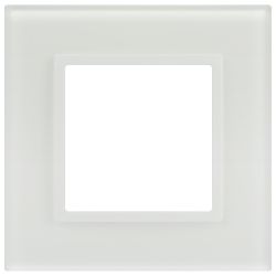 Рамка для розеток и выключателей ЭРА Elegance 14-5101-01М на 1 пост, стекло, белый матовый+бел.