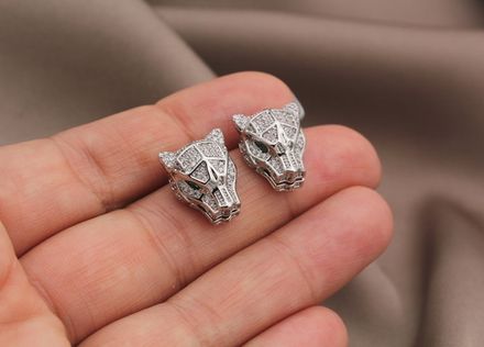 Серьги-гвоздики "Ягуар", 15мм