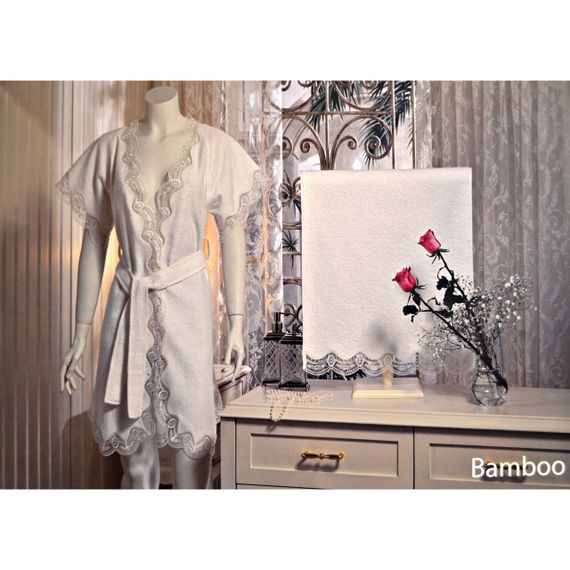 BAMBOO махровый женский халат и полотенце Tivolyo Home Турция
