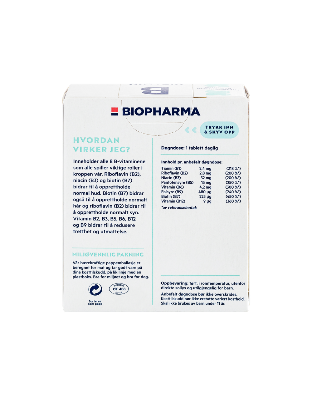 Комплекс витамины группы B Biopharma B Vitamin, 120 таблеток