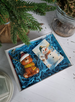 Медвежёнок ёлочная игрушка из фарфора