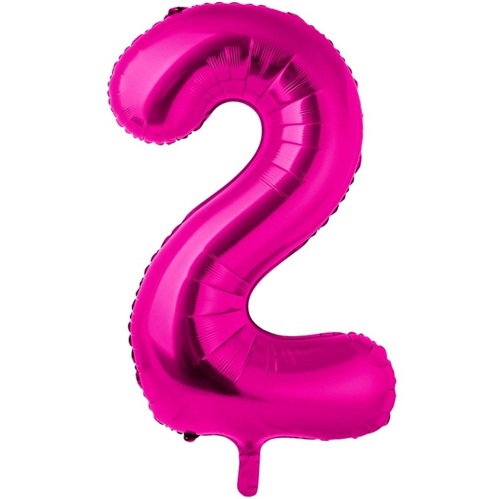 Фольгированные цифры в цвете фуксия 66 см / 102 см