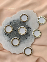 Шляпка под установочные кнопки белая с золотом 23 мм