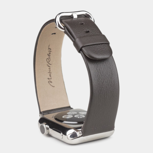 Ремешок для Apple Watch 44/45/46 mm из кожи теленка, темно-коричневого цвета