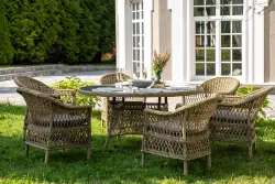 "Эспрессо–150 S" обеденная группа плетеная, цвет соломенный