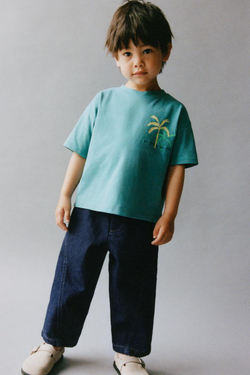 ZARA ФУТБОЛКА С ПРИНТОМ, ЗЕЛЕНЫЙ