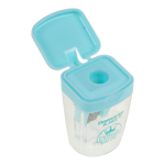 Точилка "Light" с контейнером, 1 отв, с крышкой, 4 пастельных цв. с блестками