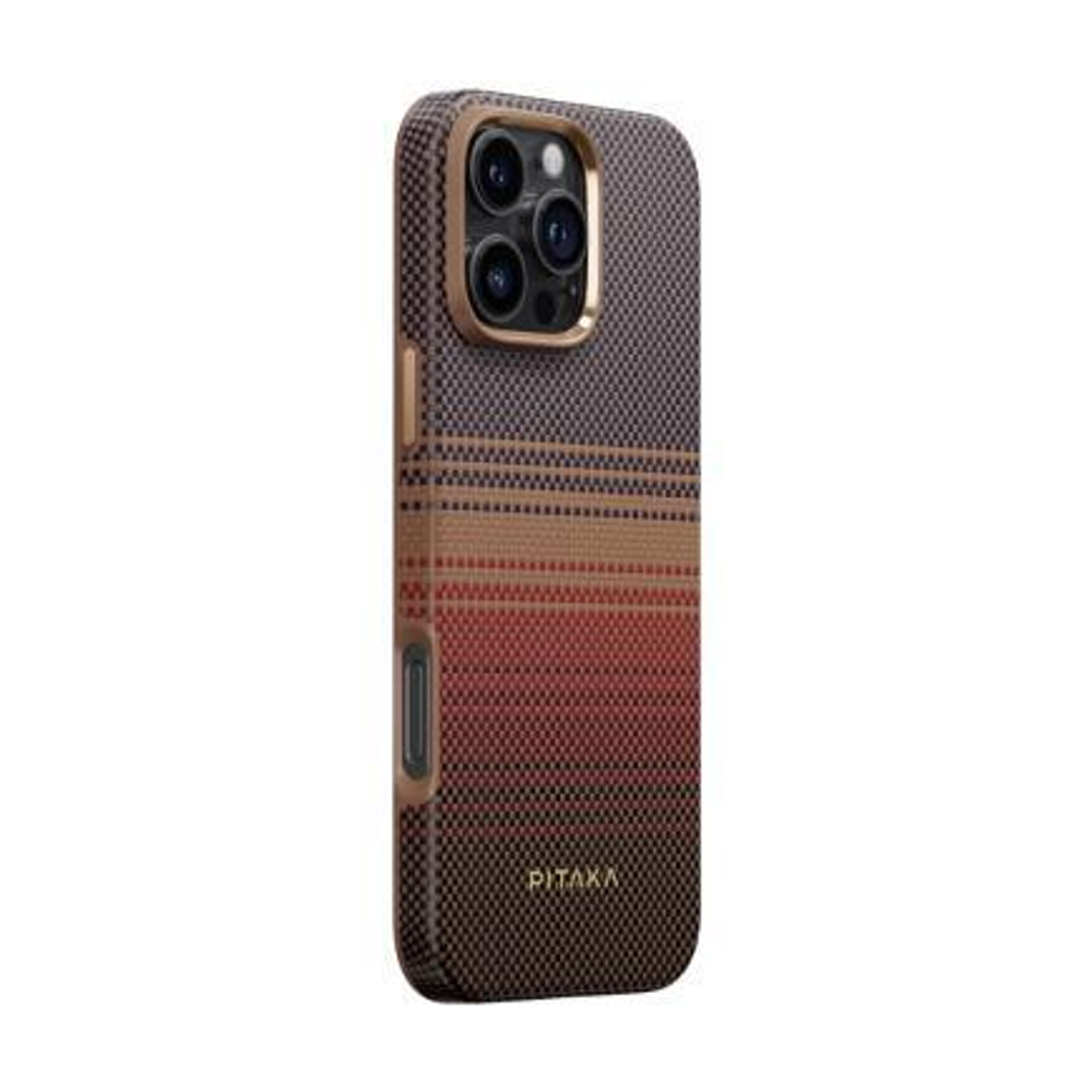 Гибридный чехол из арамидного волокна с поддержкой MagSafe PITAKA Military-Grade Protective Case Sunset · Moonrise для iPhone 16 Pro