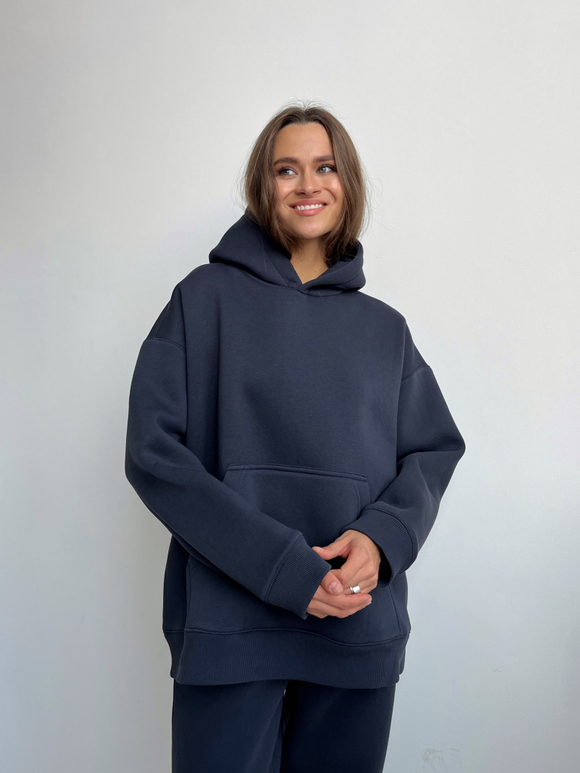 Худи MIDDLE с начесом, нави