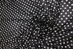 Трикотаж металлик черный с белым горохом