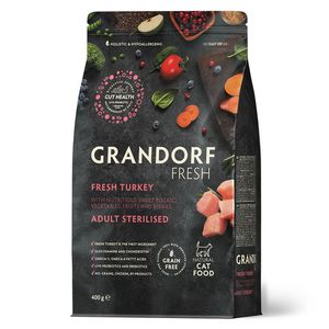 Сухой корм GRANDORF Fresh Cat STERILISED Turkey&Sweet Potato для стерилизованных кошек из свежего мяса индейки с бататом