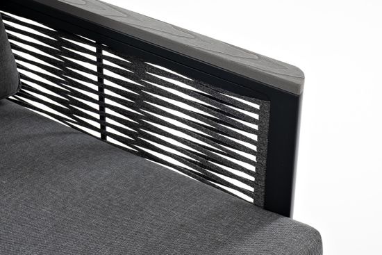 "Сан Ремо" кресло плетеное из роупа садовое, каркас алюминий темно-серый, роуп серый, ткань серая