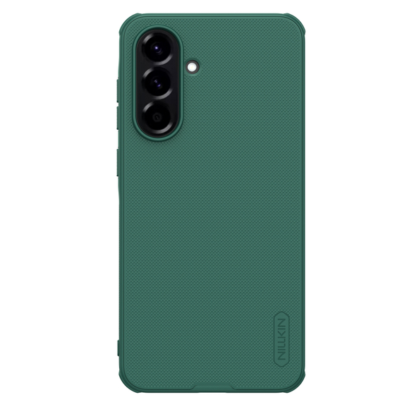 Усиленный чехол зеленого цвета (Dark Green) от Nillkin для Samsung Galaxy A56 5G, серия Super Frosted Shield Pro