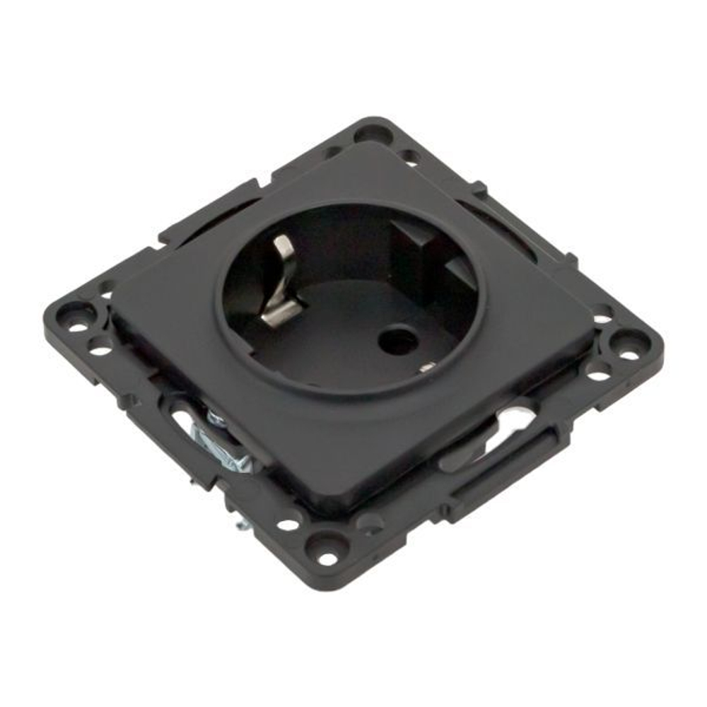 Розетка 1-м СП Стокгольм 16А с заземл. защ. шторки винтов. клеммы механизм черн. PROxima EKF EZR16-028-20