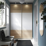 Шкаф-купе- PAX/MEHAMN IКЕА/ПАКС/МЕХАМН ИКЕА, 236,4х150х44 см, бежевый/белый