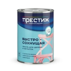 Эмаль для дерева и металла универсальная ПРЕСТИЖ акриловая, без резкого запаха, экологичная, полуглянцевая, ШОКОЛАДНАЯ, 0,9кг