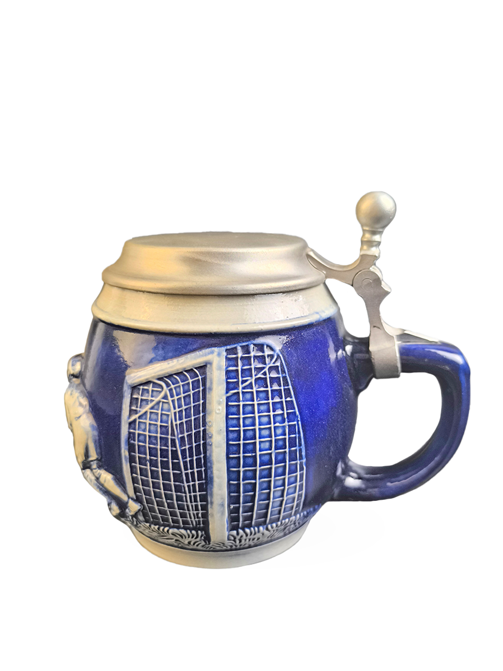 Кружка пивная " Футбол" (керамика с оловянной крышкой) Германия