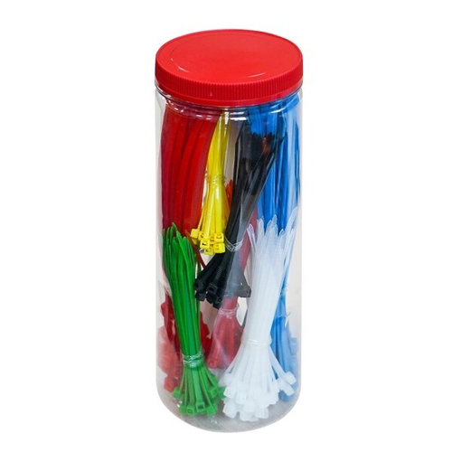 Хомут-стяжка нейлон набор (2,5*100-150 шт/3,6*200-150 шт) кабельные, цветные (в 1 уп. 300 шт!) (AIRLINE)