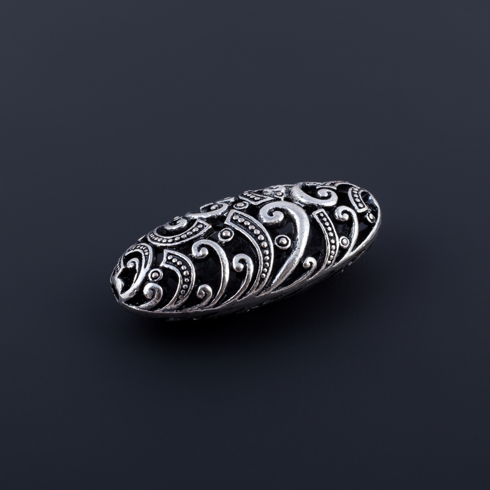 Бусина, 20 х 40 мм биж.сплав, ант.серебро, 1 шт.