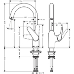 Смеситель для кухни Hansgrohe Focus M421-H220 71802000 хром