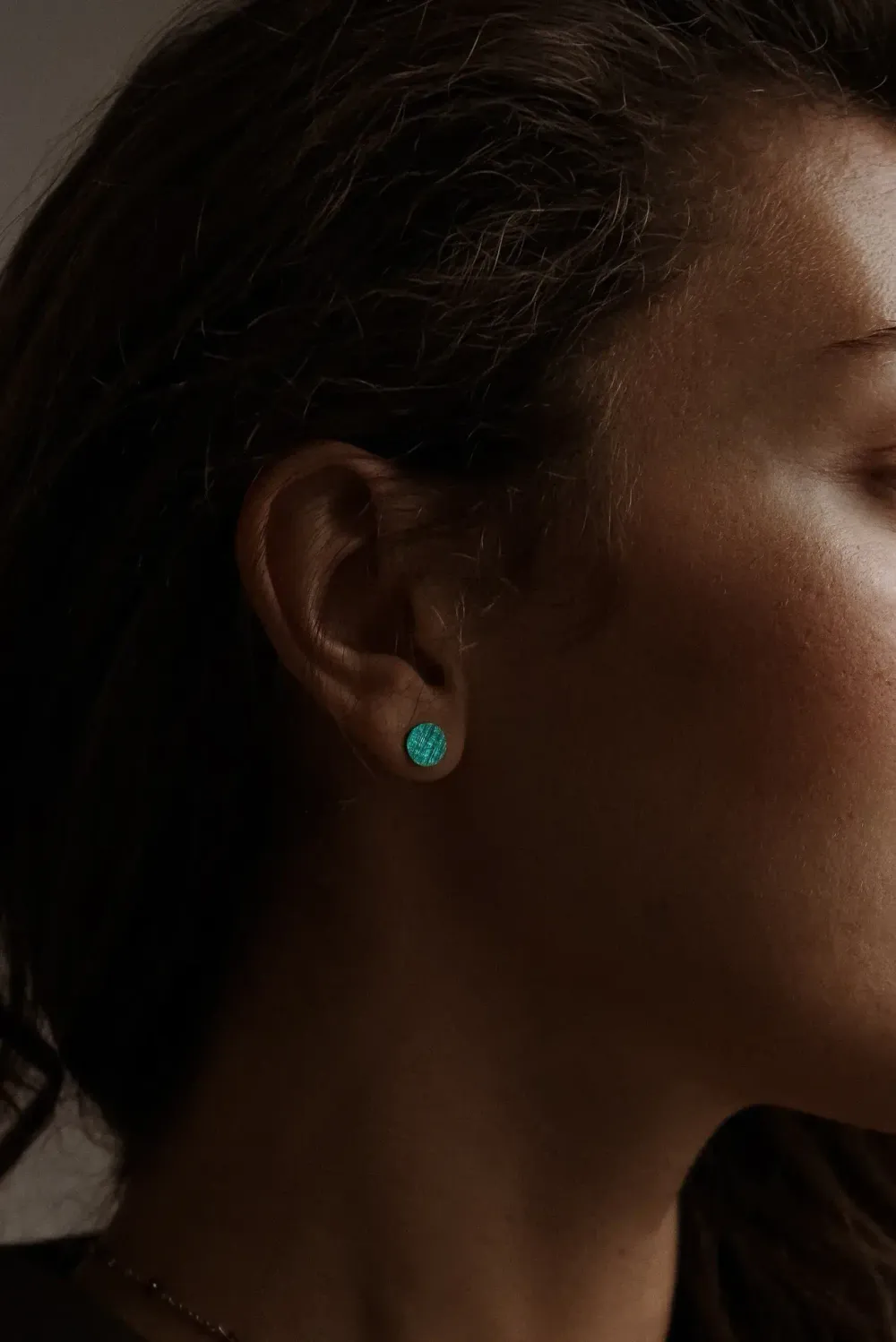 Серьги-пусеты круги Green