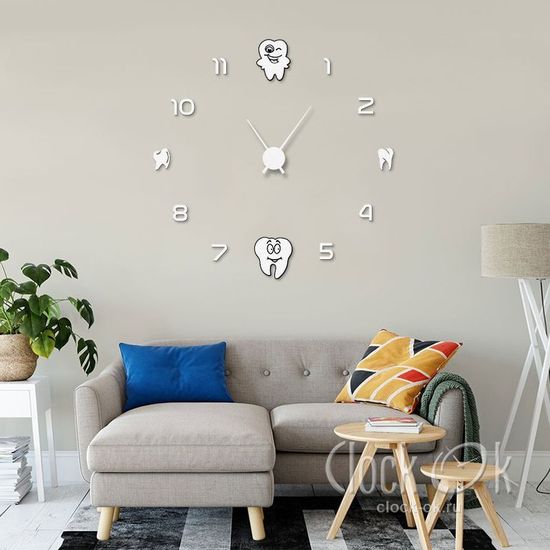 Настенные 3D часы Зубики