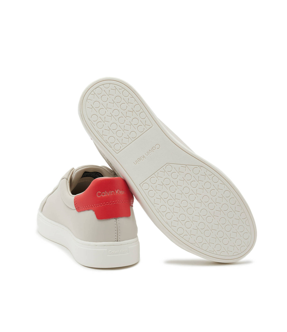 Кожаные кроссовки cupsole lace up Calvin Klein - экрю(HW0HW01326)