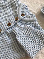 Комплект на выписку вязаный "АйШах" с шапкой и комбинезоном р.24 (Цвет: Черный, Размер: 80)