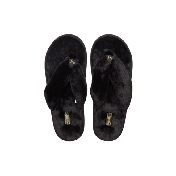 Puma Fluff Flip Slide 'Black Team Gold'