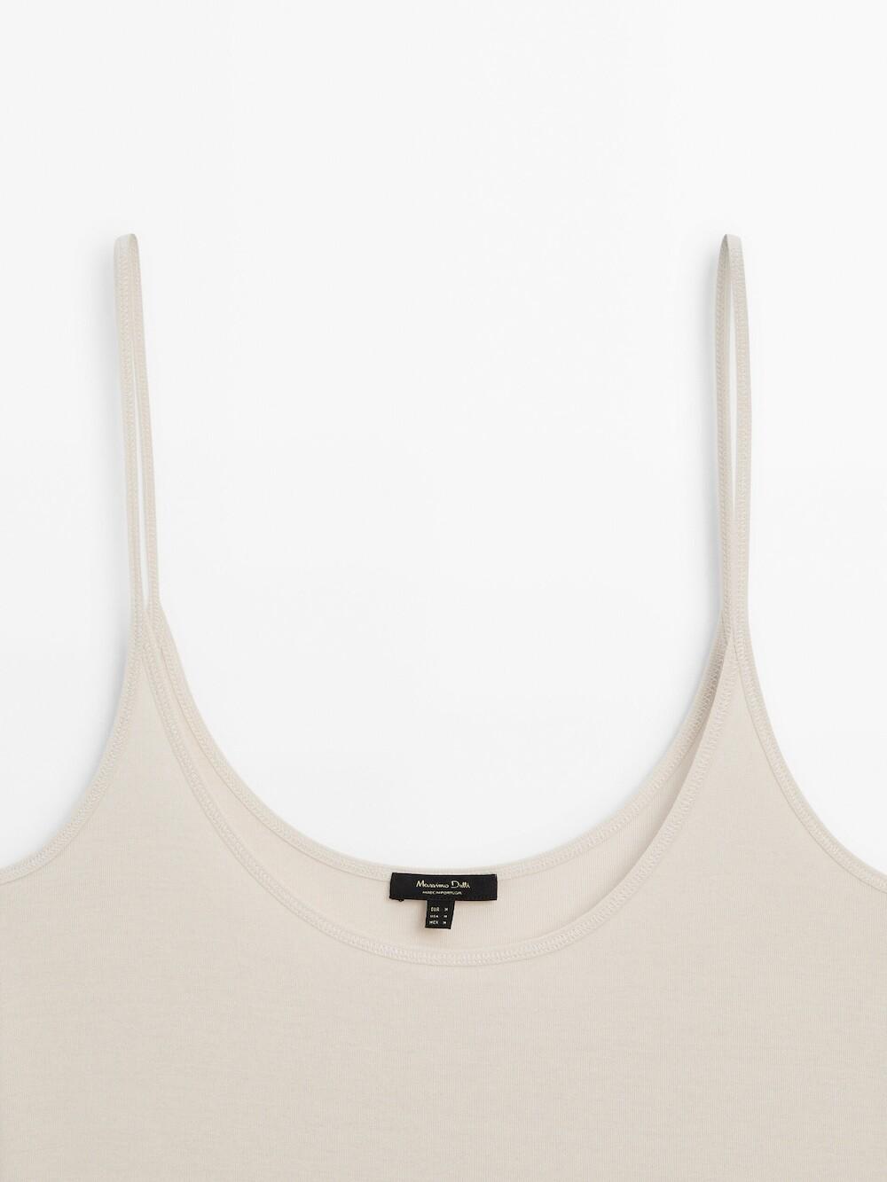 Massimo Dutti Хлопковый топ на бретелях, каменный