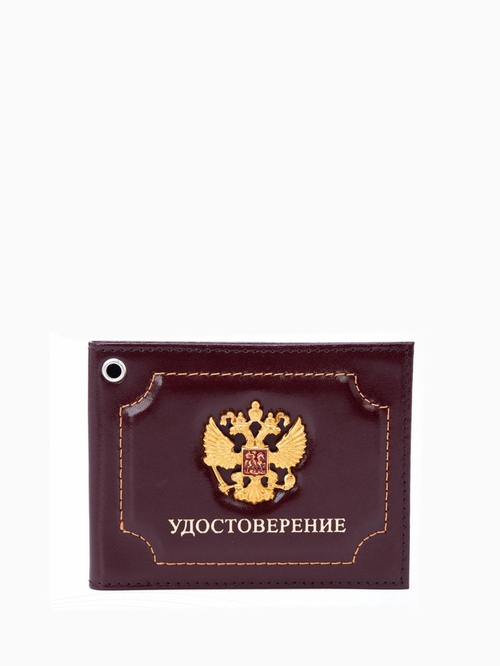 Обложка для удостоверения 12*05*8см, герб золото, бордовый 2248541